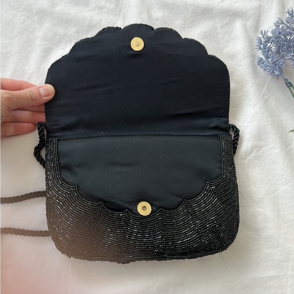 Vintage beaded mini bag, OS, black, red, bronze, gold, multi - Picture 3 of 11